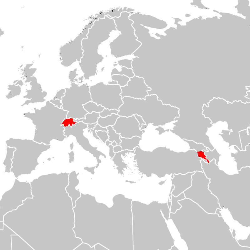 Map - Switzerland - Armenia